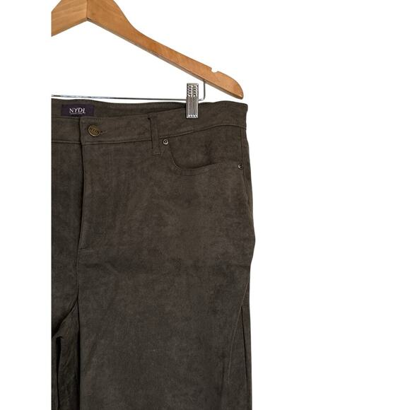 NYDJ Women Alina Skinny Faux Suede Ankle Stretch Jeans Size 14 Martini Olive NWT - Picture 6 of 13